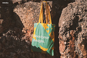 Summer Tote Bag Mockups, a Merchandise Mockup by Mocku (Thumbnail 2 of 12)