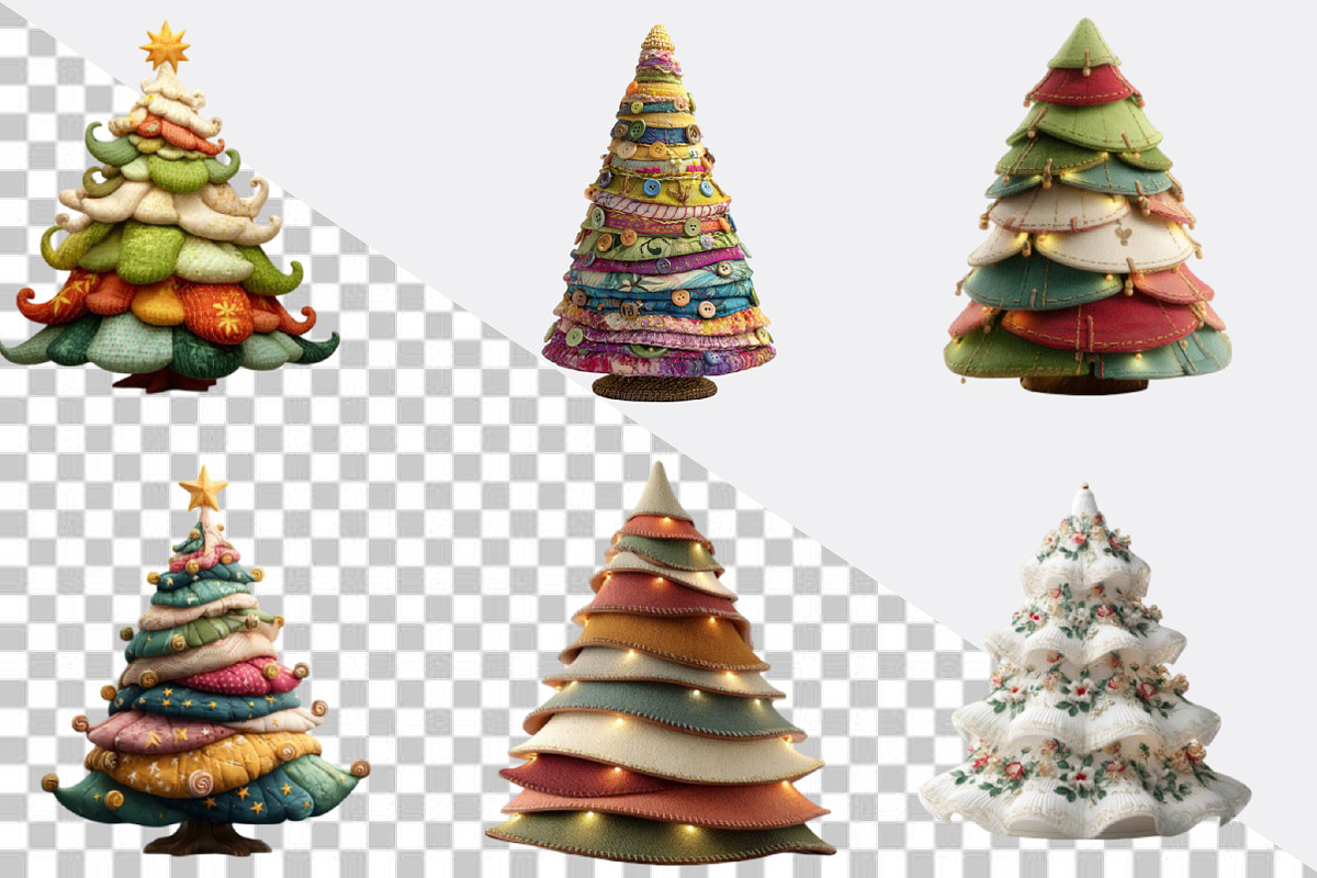 Whimsical Christmas Tree  Clipart Bu, an Illustration by SVGArt (Photo 4 of 8)