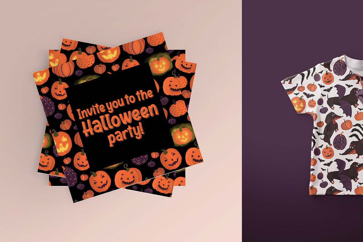 Halloween Dachshunds, a Seasonal Illustration by YuNa (Photo 11 of 15)