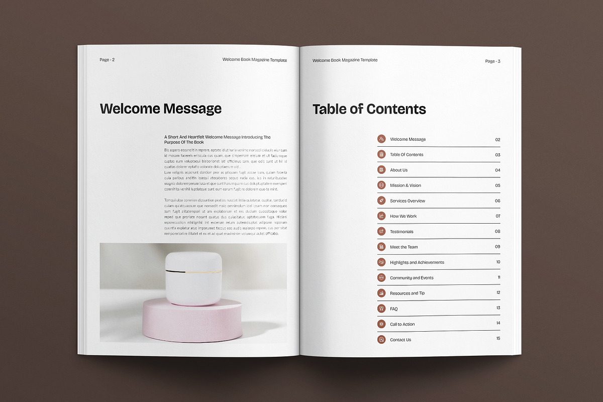 Welcome Book Magazine Template, a Magazine Template by E-Type (Photo 2 of 7)