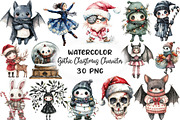 Cute Gothic Christmas Character Clip, an Illustration by CraftArtStudio (Thumbnail 1 of 6)