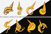 Unicorn Horn Clipart, a Graphic by Artnoy (Thumbnail 2 of 5)