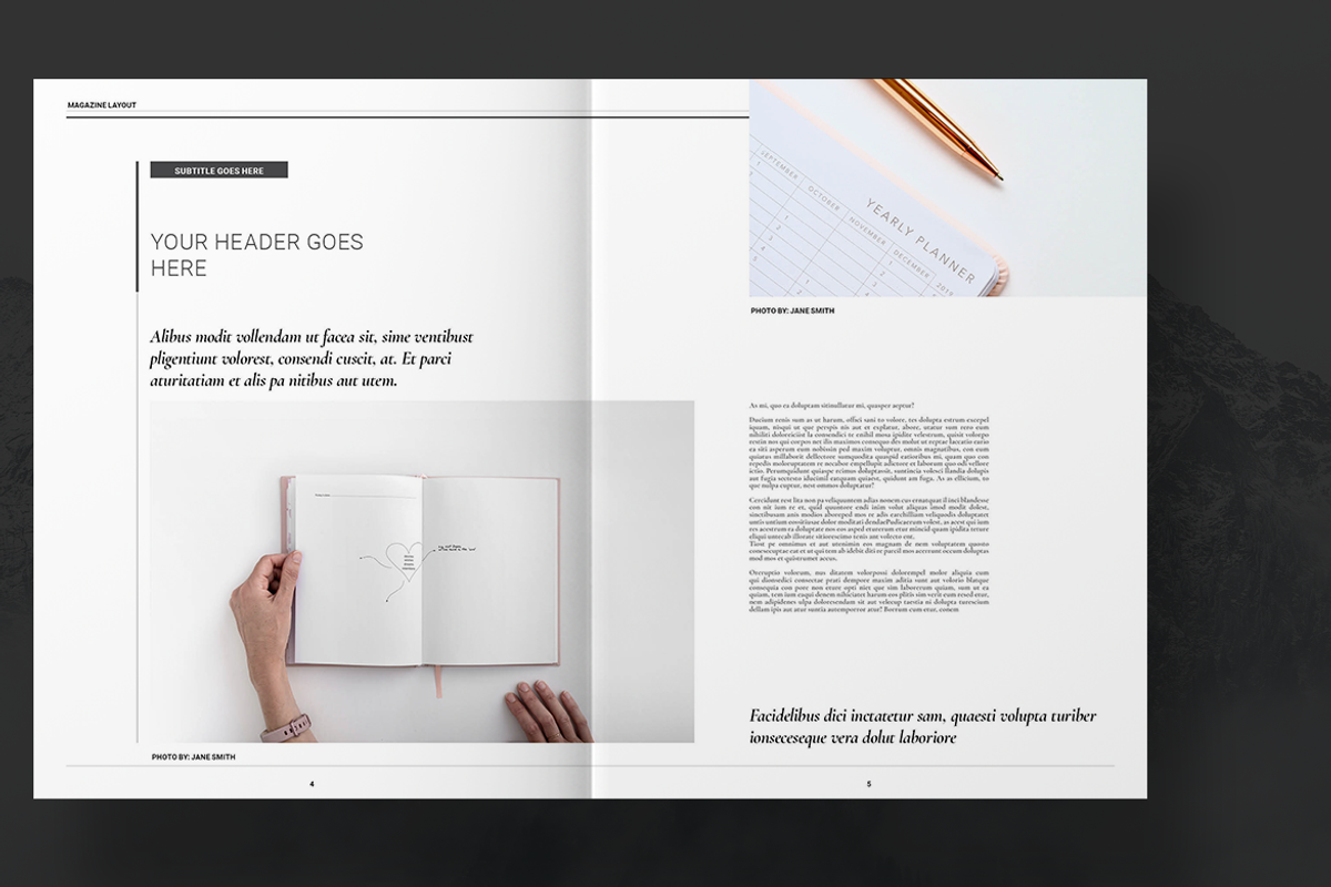 Black Magazine Layout, a Magazine Template by Boris Cupac (Photo 3 of 12)