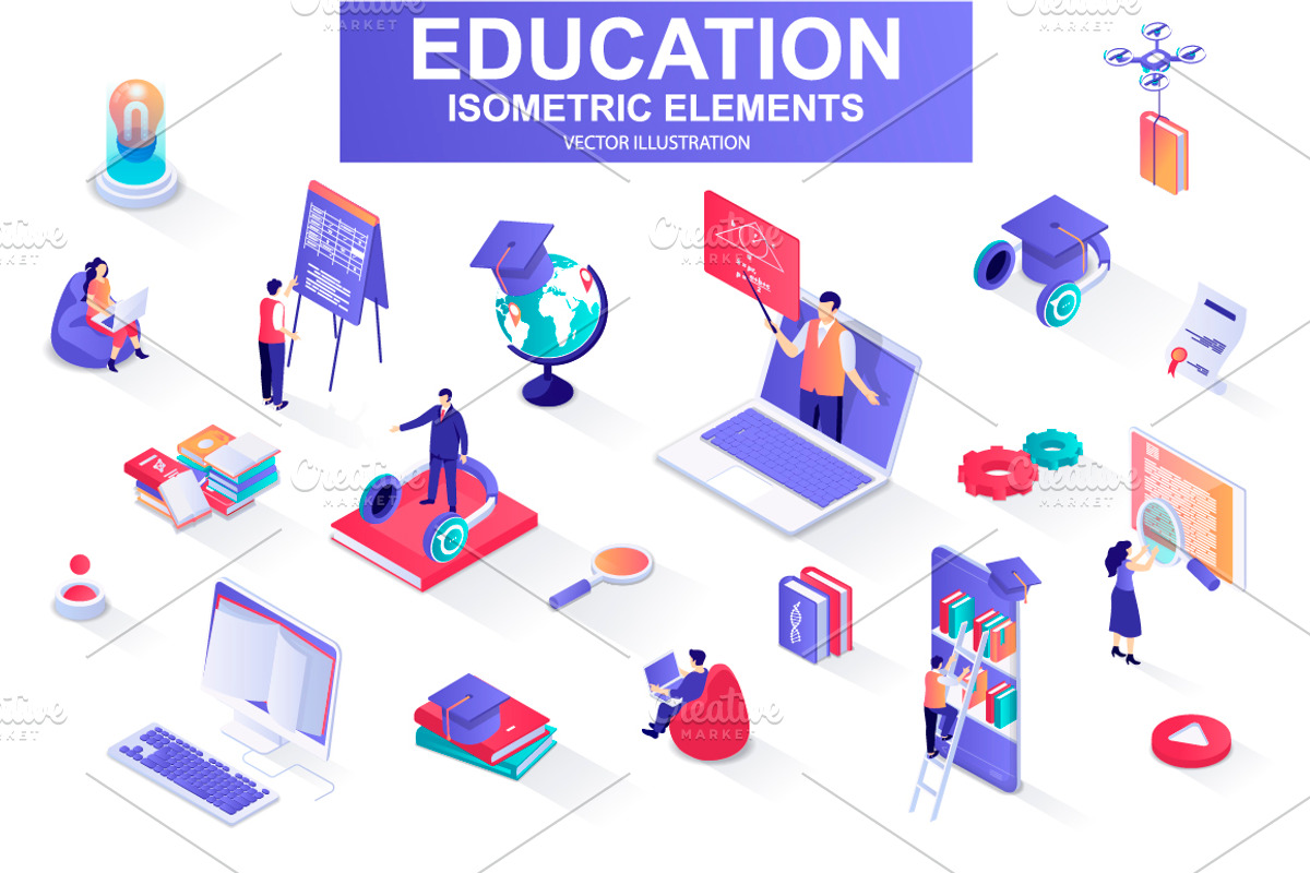 Mega Bundle Isometric Elements, an Illustration by alexdndz (Photo 16 of 27)