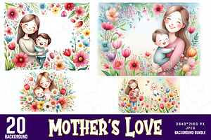 Cute Mother's Day Background Bundle, a Graphic by Sofia's Fashion