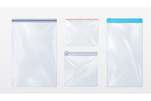 Plastic Bag With Zip Locker Mockup.