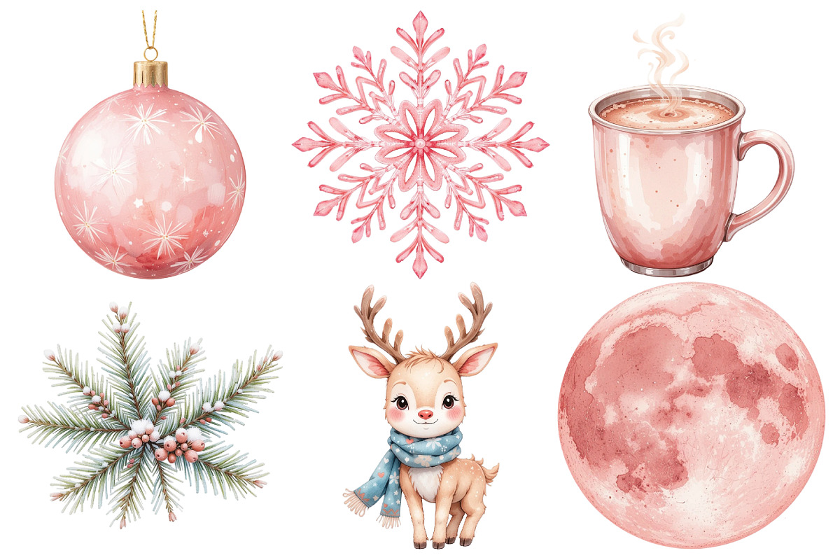 Blush Winter Clipart, an Illustration by Pixels.Craft (Photo 3 of 7)