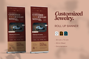 Customized Jewelry - Roll Up Banner, a Print Template by VUNIRA