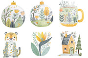 Scandinavian Watercolor Christmas, an Illustration by Designworld (Thumbnail 3 of 5)