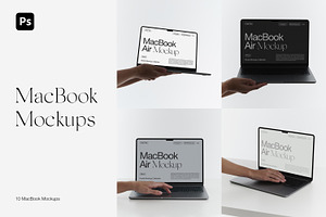 MacBook Air M2 with Hand Mockups, a Mac Mockup by Feel This