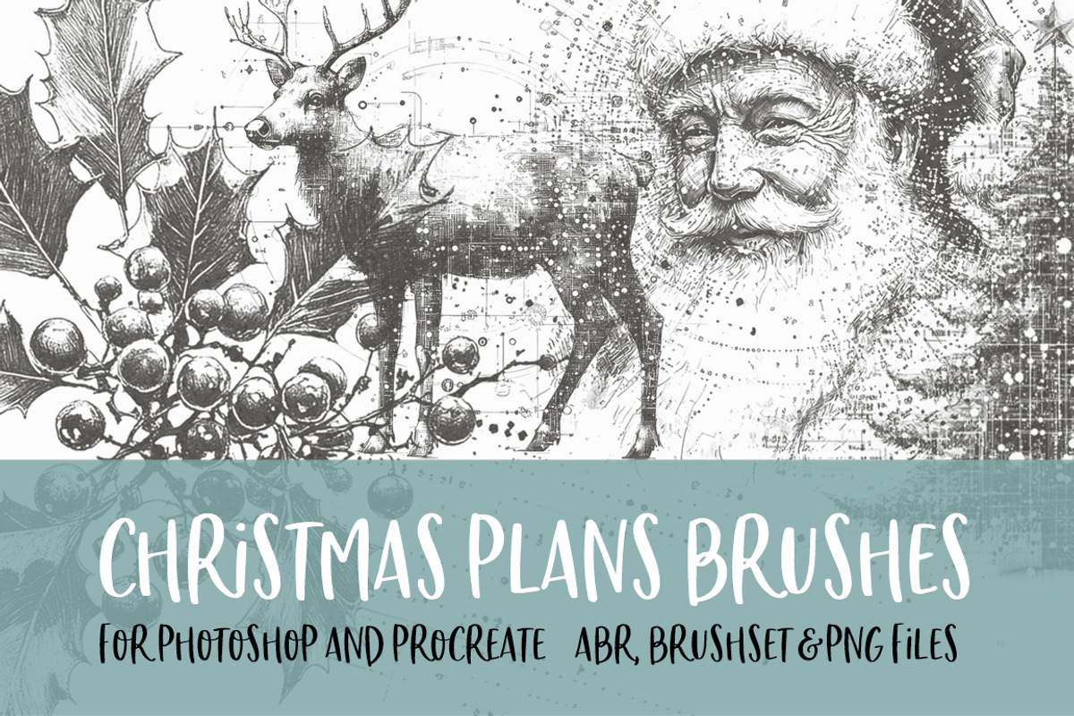 Christmas Plans Brushes for PS/PRO, a Brush Add-On by Polka Dot Pixels (Photo 1 of 2)