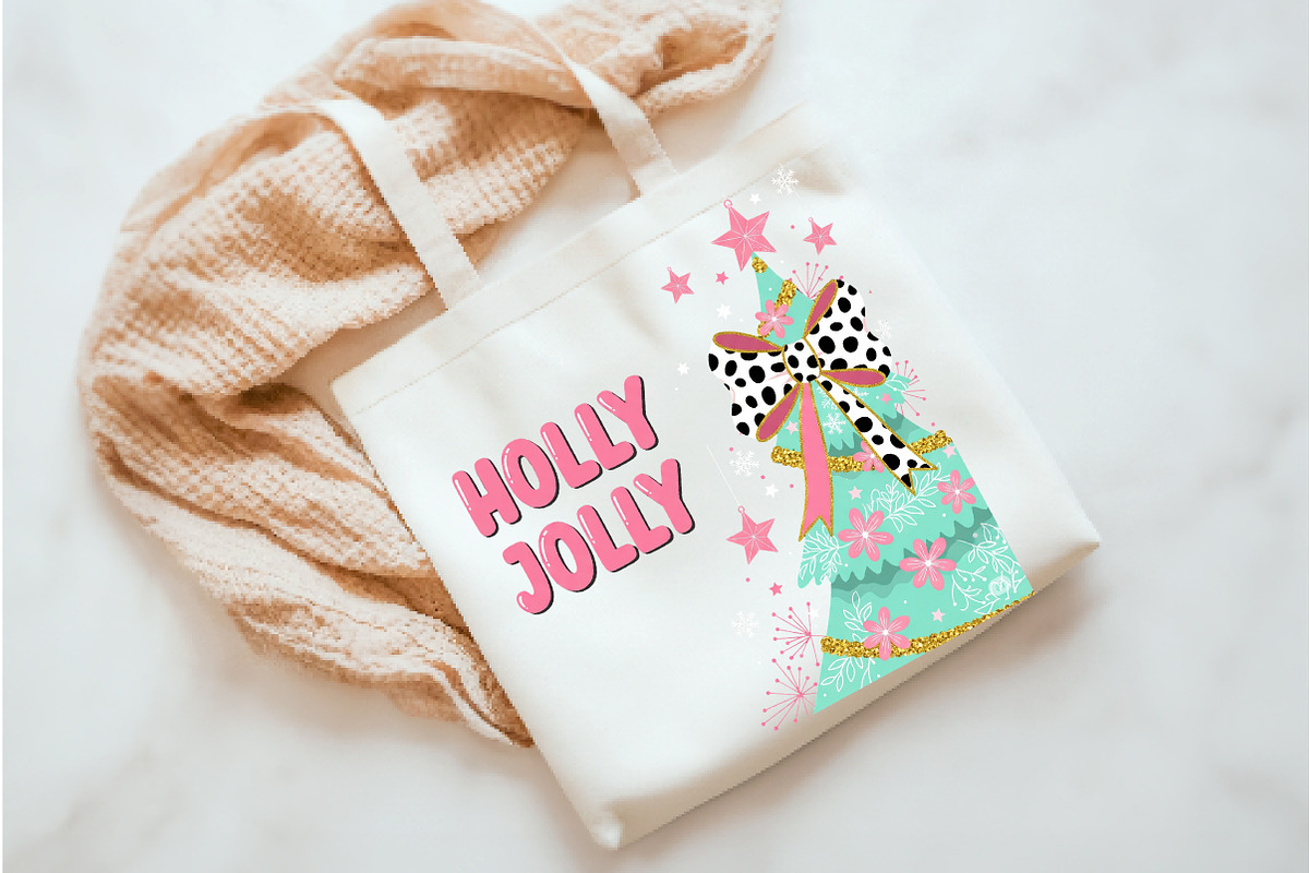 Colorful Glitter Holly Jolly Png, an Illustration by Watercolor design (Photo 3 of 3)