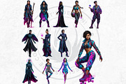 Urban Neon Witches Cliparts, a Person Illustration by ThatsDesignArt (Thumbnail 5 of 12)