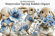 Watercolor Spring Rabbit Clipart Png, an Illustration by Craft Nest (Thumbnail 1 of 11)