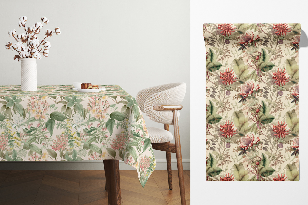Vintage Botanical Set, a Pattern Graphic by Ninterints (Photo 7 of 13)