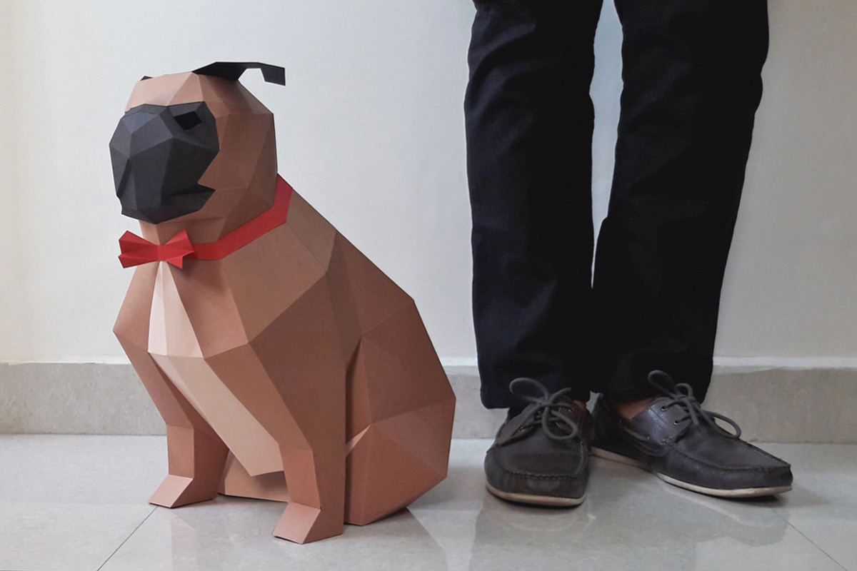 DIY Paper Pug - 3d papercrafts, a Templates & Theme by PAPER amaze