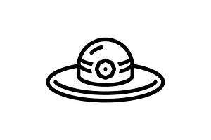 Hat headgear black icon, an Outline Icon by Creative priyanka