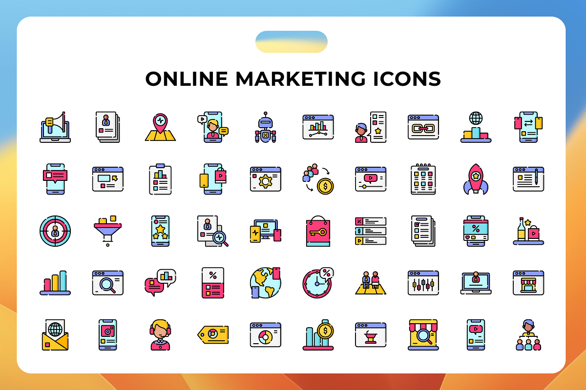 Online Marketing Icons, an Icon by Wencory