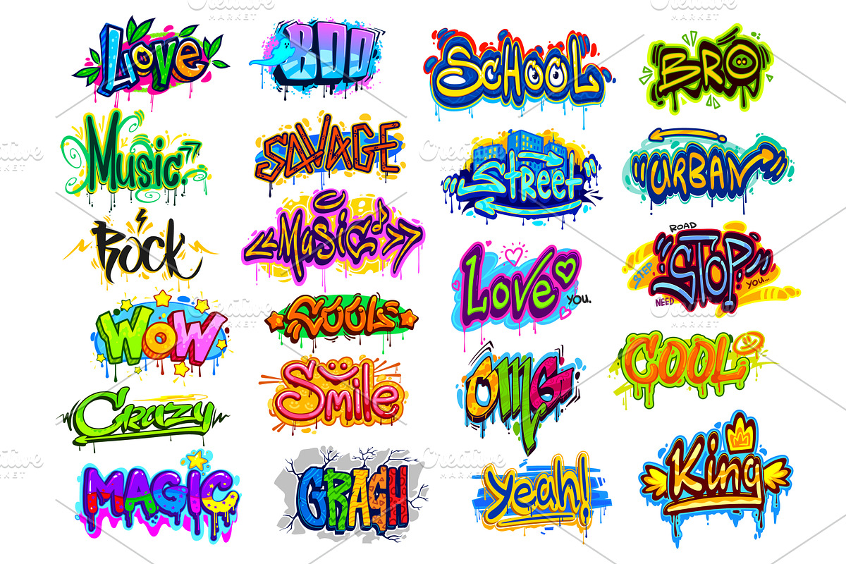 Graffiti street art and urban style, an Illustration by Vector Tradition