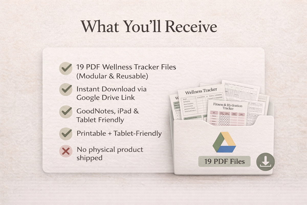 Fitness & Wellness Tracker Bundle, a Stationery Template by MIRoots Design Studio (Photo 10 of 11)