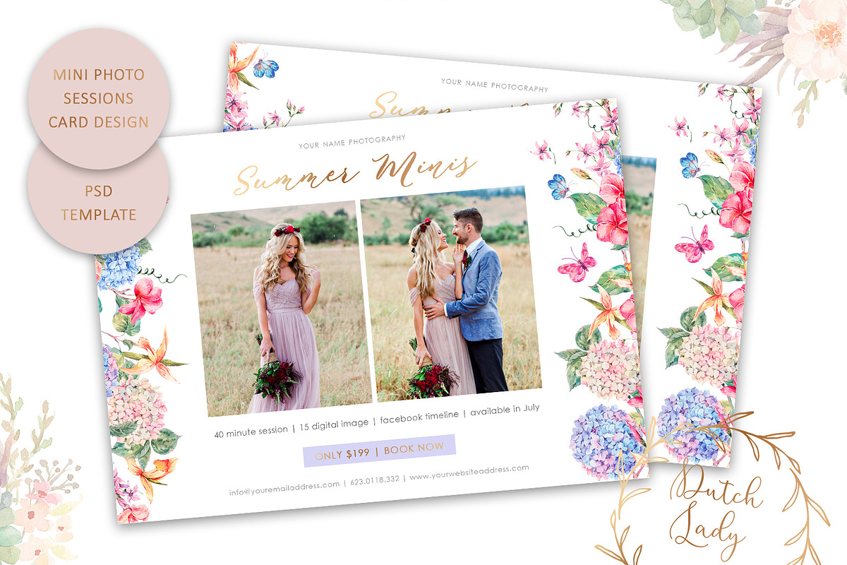 PSD Photo Session Card Template #63, a Card Template by The Dutch Lady ...