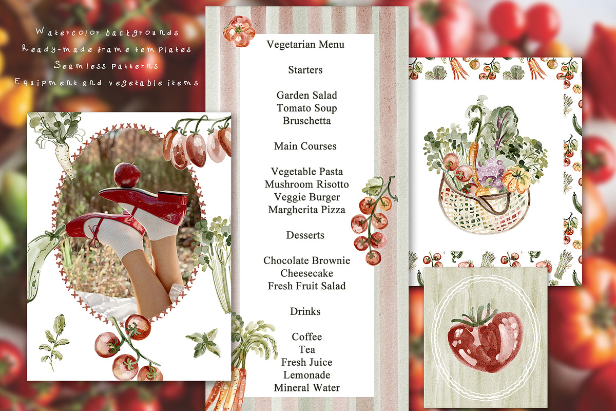 Hand-Painted Vegetable Clipart, a Food Illustration by LenArt (Photo 3 of 15)