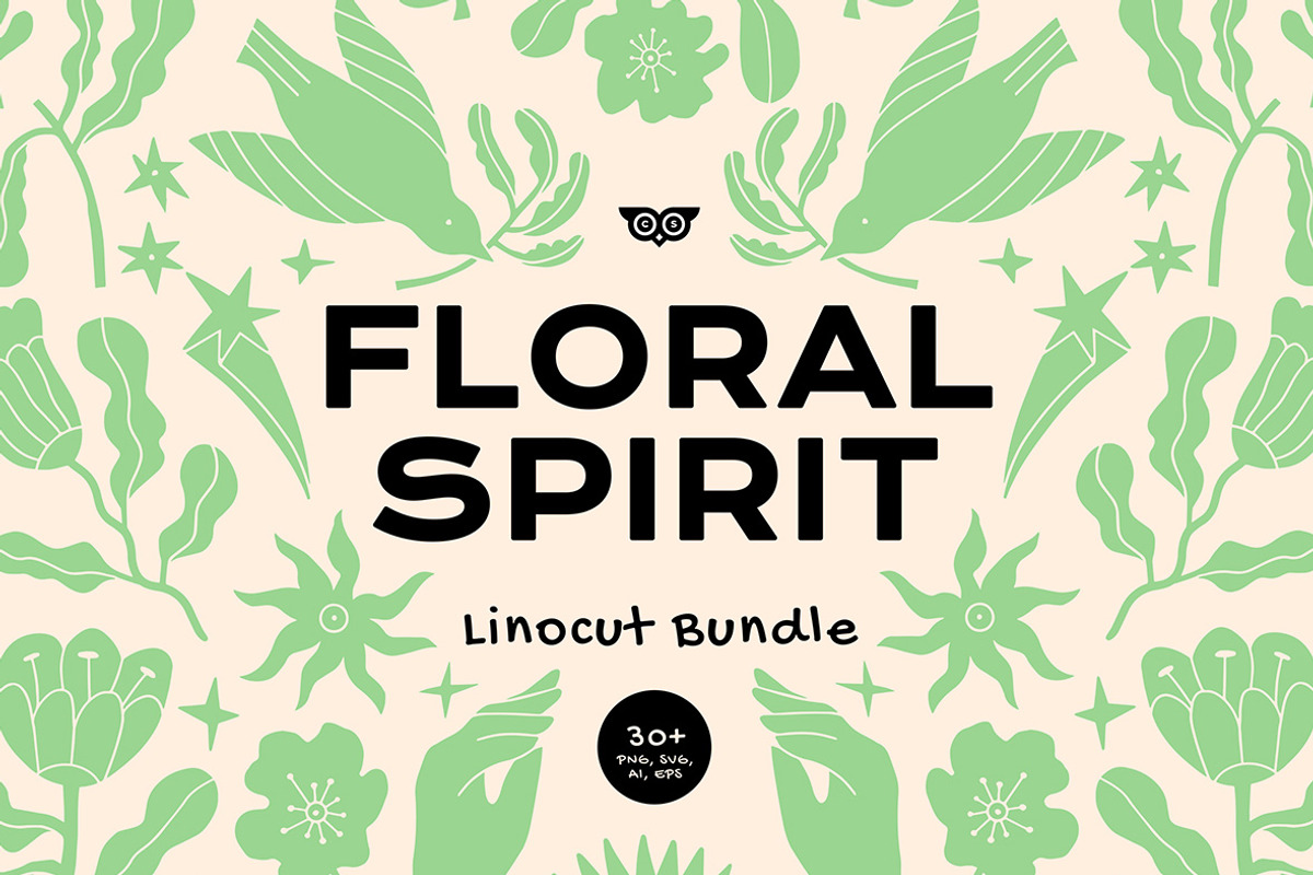 Floral Spirit Linocut Bundle, an Illustration by ClayStudio (Photo 1 of 8)
