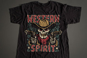 Western Cowboy Skull Print, a Decorative Illustration by Agor2012 shop (Thumbnail 3 of 8)