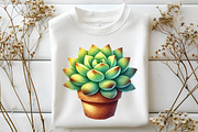 Watercolor Succulent Clipart, an Illustration by Designworld (Thumbnail 4 of 9)