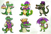Mardi Gras Crocodile Clipart, an Illustration by CreationArt (Thumbnail 3 of 5)
