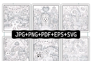 Kawaii Magical Worlds Coloring, a Decorative Illustration by Coco Bloom (Thumbnail 2 of 8)
