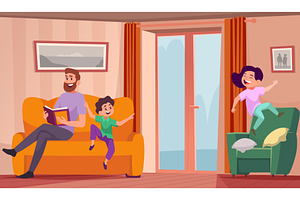 Hyperactive children. kids playing, a Person Illustration by Onyx