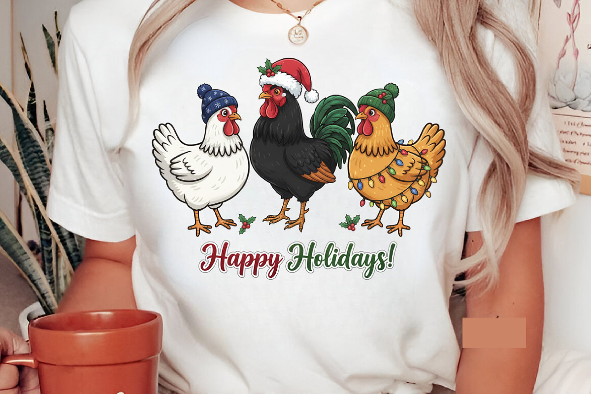 Merry Christmas Png, Chicken Christm, an Illustration by Designking (Photo 2 of 6)