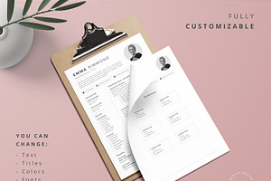 Compact One Page Resume Template Kit