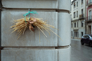 Straw bundle on stone wall, Asturias, a Holiday Photo by SkyNext