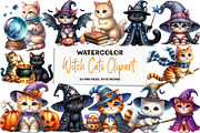 Witch Cats Clipart, an Illustration by DreamArtGraphic (Thumbnail 1 of 4)