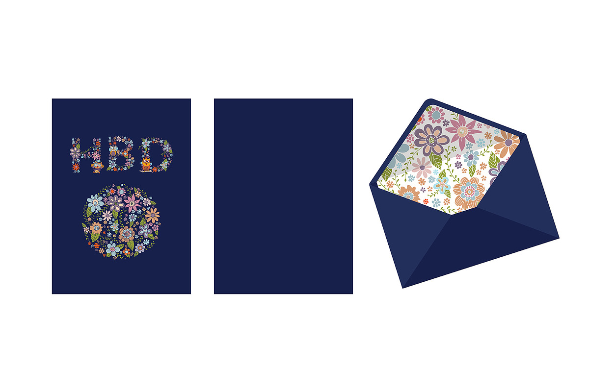 Owl Font Design with Flower Vector., a Symbol Font by Noree (Photo 4 of 5)