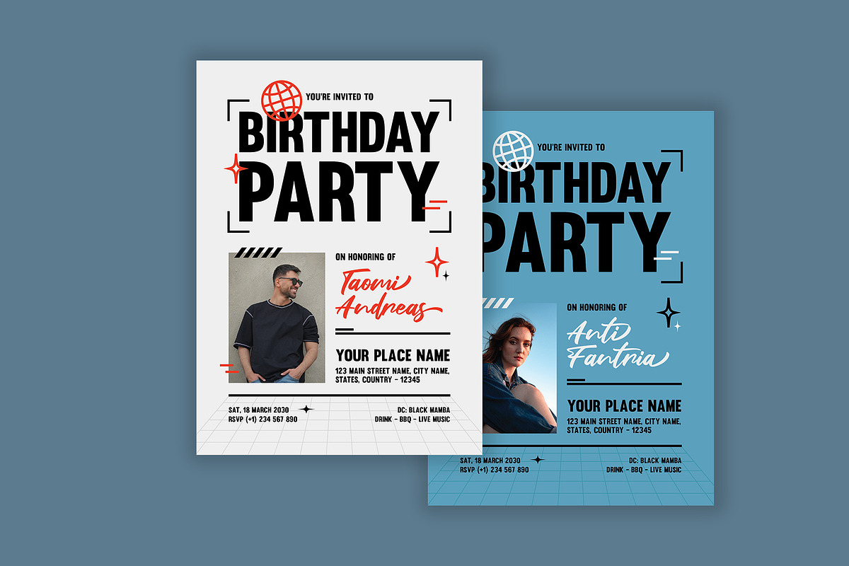 Creative Minimal Birthday Invitation, a Card Template by Neermana (Photo 2 of 4)