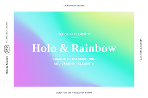 Holo&Rainbow Gradient Background Set