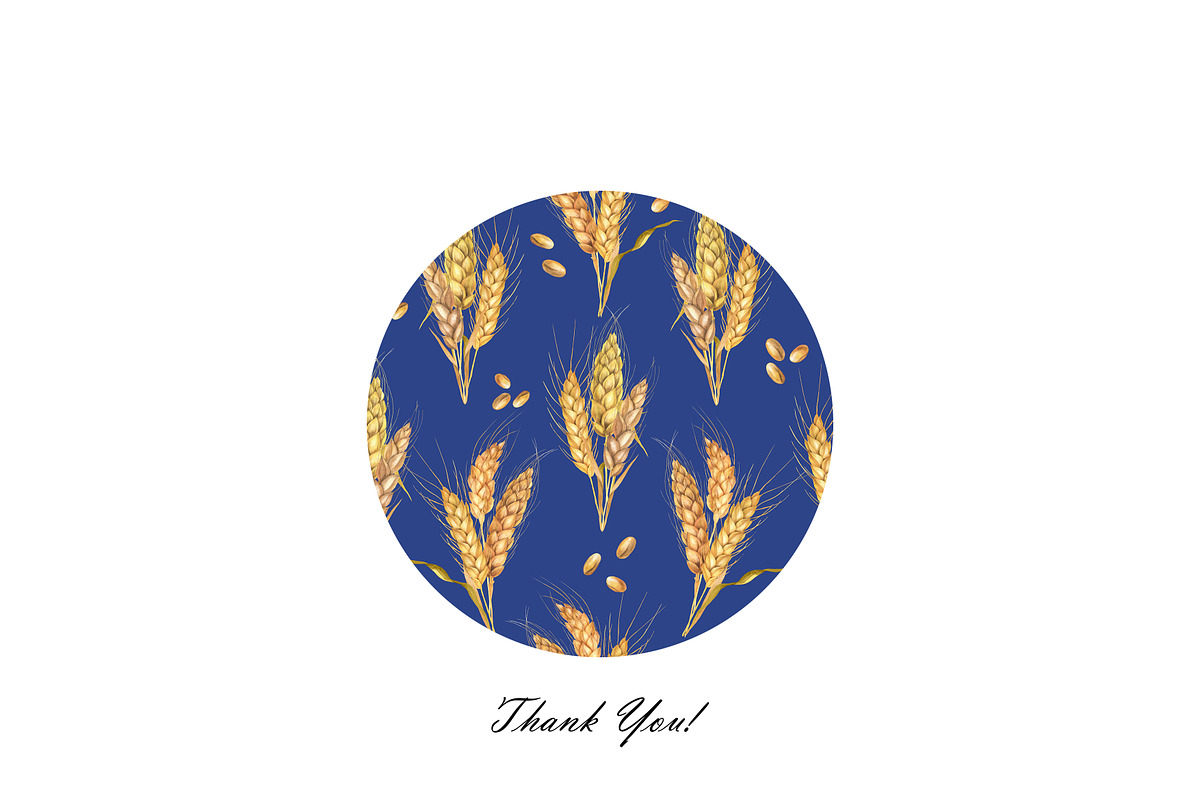 Watercolor Wheat Seamless Patterns, an Illustration by OlDm_Shop (Photo 10 of 10)