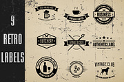 Retro Labels Set 4, a Branding & Logo Template by DCD Vector Co. (Thumbnail 1 of 10)