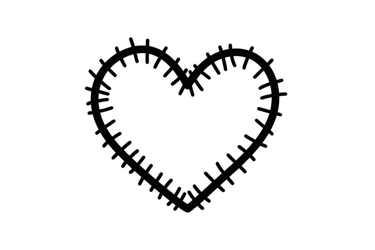 Stitched Heart Silhouette Vector Bun, an Illustration by Designs_River (Photo 40 of 41)