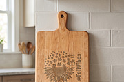 Engraved Wooden Cutting Board Mockup, a Household Mockup by Pixel Foundry (Thumbnail 3 of 9)