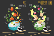 Set Poke. Vector Illustrations, a Food Illustration by AKOMIX (Thumbnail 3 of 5)