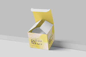 Package Box Mock-Up - Flat Square