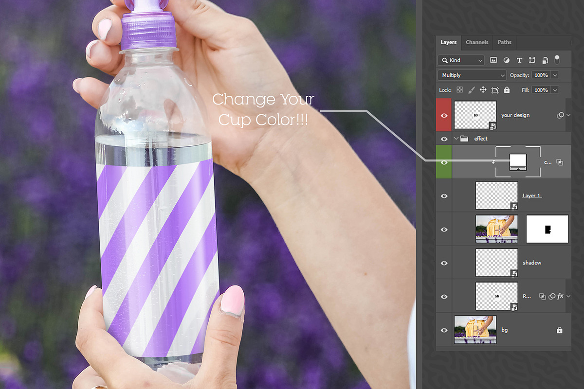 Water Bottle Mockup #09, a Product Mockup by alexandeerco (Photo 4 of 5)
