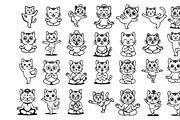 Zen Meditating Cats: Cartoon Doodle, an Object Graphic by SketchArtStudio (Thumbnail 3 of 3)