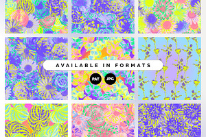 Neon Floral Maximalist Patterns