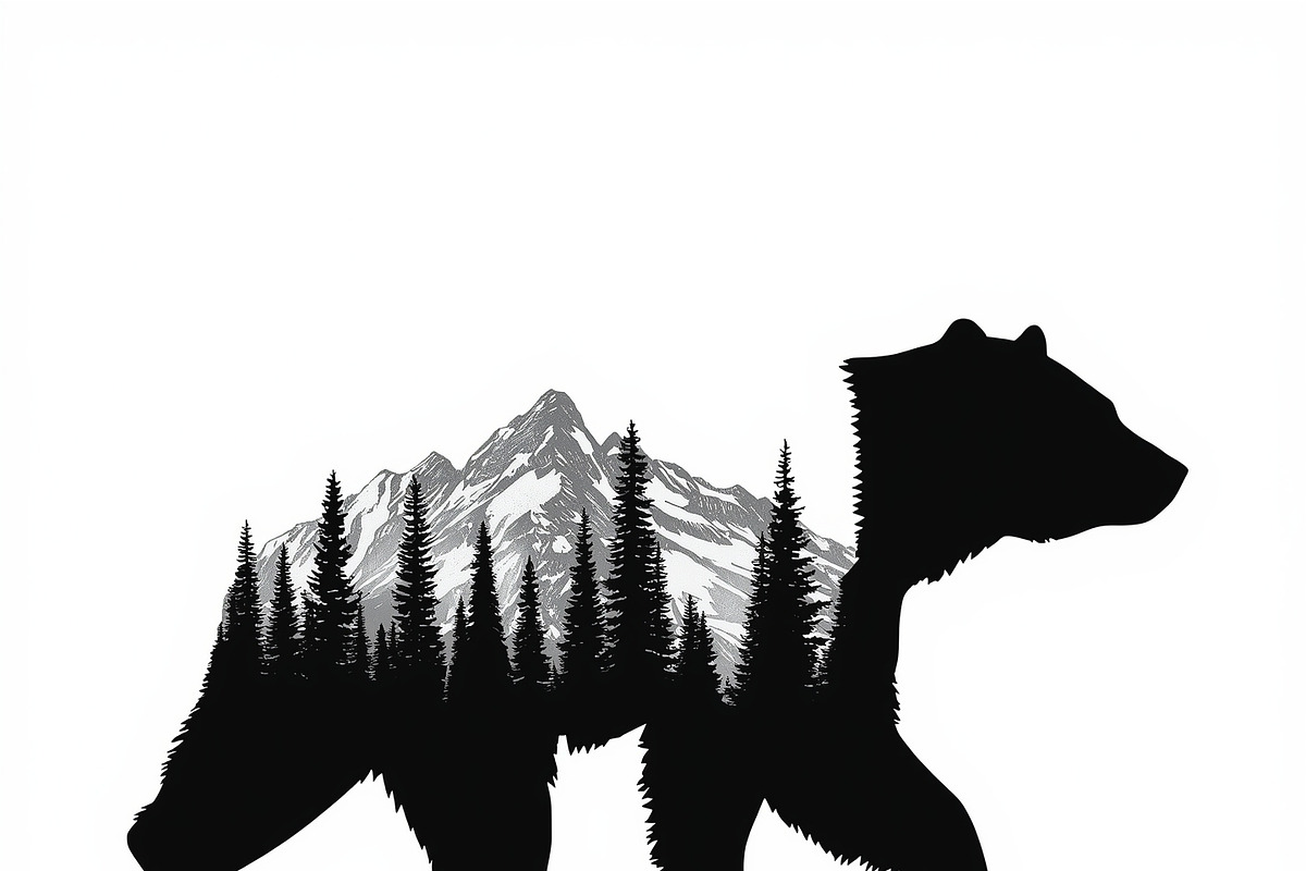 Wilderness Bear Double Exposure Set, an Illustration by musafir_fashion (Photo 8 of 10)