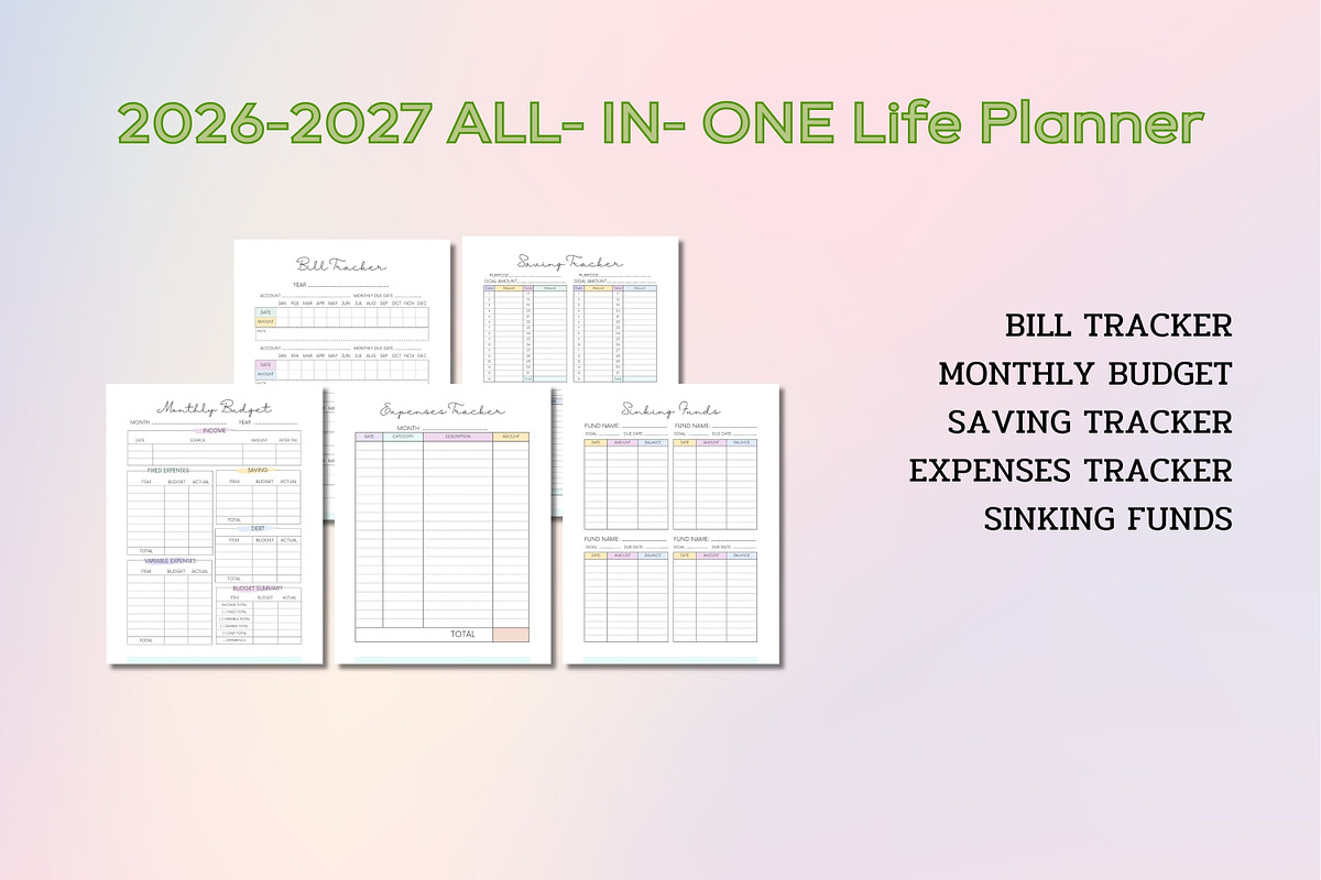 2027-2028 All in One Life Planner, a Templates & Theme by Adalin Shop (Photo 5 of 10)